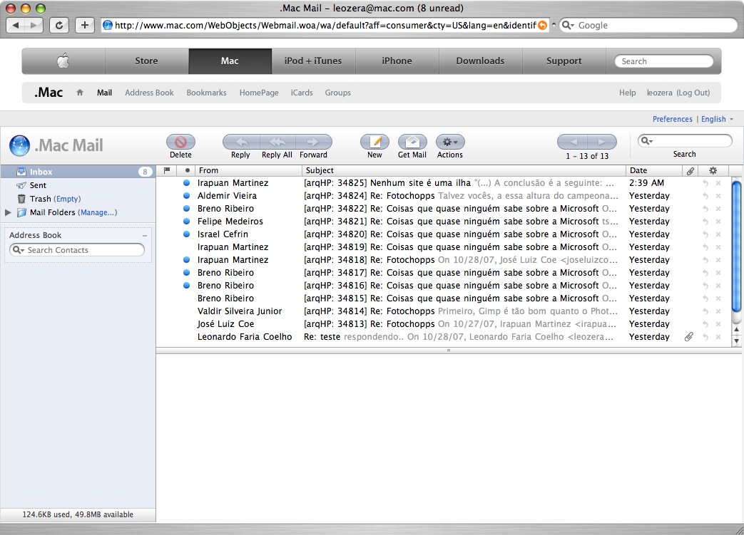 screenshot do .Mac